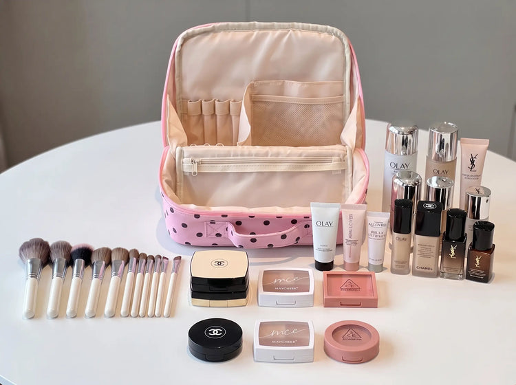 Front-opening Artist Vanity creating an organized beauty station on a flat surface
