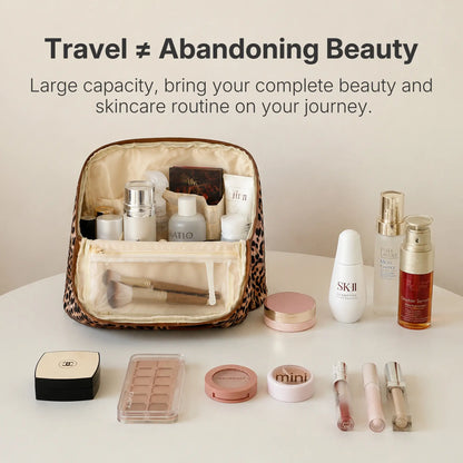 Open Wild Leopard Essential Vanity organizing a streamlined skincare and makeup routine