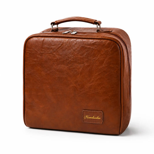 Cocoa SundayStatus Grand Vanity large travel makeup case, front view