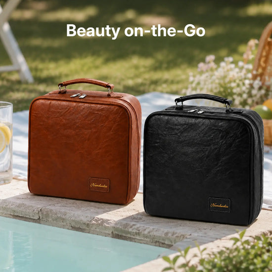 Cocoa and Midnight Black SundayStatus Grand Vanity large travel makeup cases